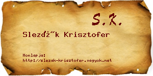Slezák Krisztofer névjegykártya