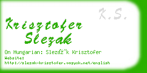 krisztofer slezak business card